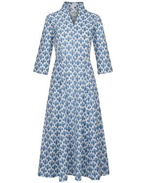 At Last Cotton Chelsea Midi Dress - Blue