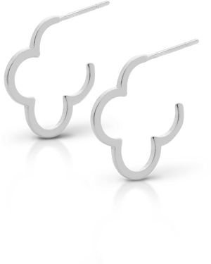 Nellou Jewellery Clover Hoop Earrings - White