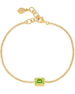 Dower & Hall Peridot Octagon Chain Bracelet - Metallic