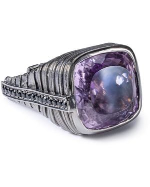 German Kabirski Jabbah Singular Edition Ring With Amethyst And Spinel - Purple