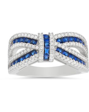 Kylie Harper Sterling Sapphire Love Knot Ring - Blue