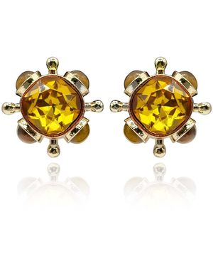 Michael Nash Jewelry Monica Topaz And Tigereye Sputnik Earrings - Yellow