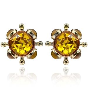 Michael Nash Jewelry Monica Topaz And Tigereye Sputnik Earrings - Yellow