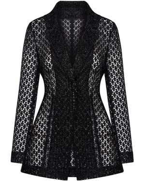 Elsava Lace Tailored Blazer - Black