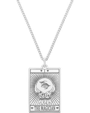 CarterGore Medium Sterling Silver "the Magician" Tarot Card Necklace - White