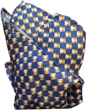 Lazyjack Press Whiskey Business Pocket Square - Blue