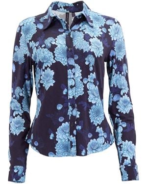 lords of harlech Stephanie Serious Floral Shirt - Blue