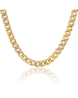 Preeti Sandhu Coco Curb-Chain Necklace With Sapphires - Metallic