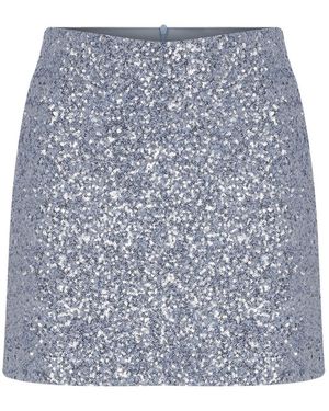 NAZLI CEREN Marde A-Line Sequin Mini Skirt - Blue