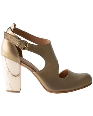 Fortress Luna Naya Block Heel Nappa - Metallic