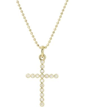 KAMARIA Diamond Cross Necklace Bezelled - Metallic
