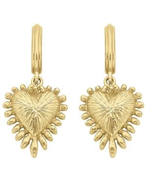 Zoe & Morgan Mini Heart Rays Earrings - Metallic