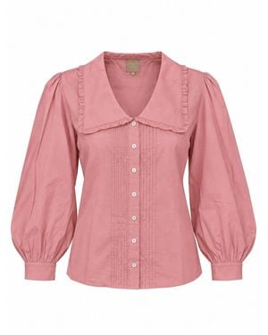 Carolina Benoit It's A Poem Cotton Button Down Top - Pink