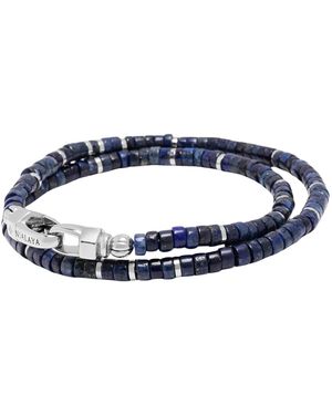 Nialaya Lapis Heishi Wrap Bracelet - Blue