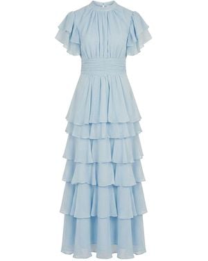 James Lakeland Tiered Ruffle Maxi Dress – Pale - Blue