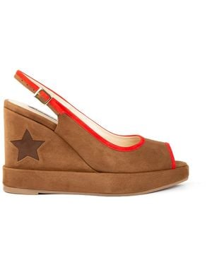 Rosamund Muir London Davinia & Suede With Star Wedges - Red