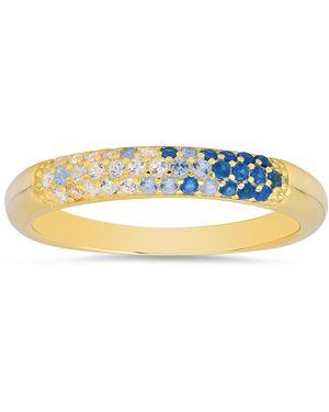 Kylie Harper Petite Sapphire Ombre Pave Band Ring - Blue