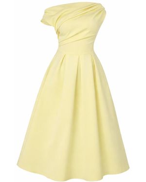 Girl In Mind Betty Asymmetric Midi Dress - Yellow