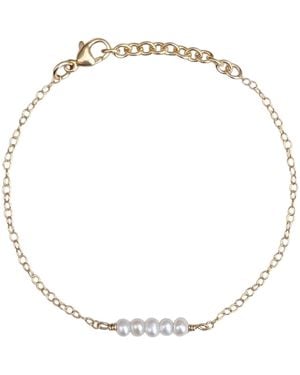 Kiri & Belle Eliana Tiny Pearl Bar Filled Bracelet - Metallic