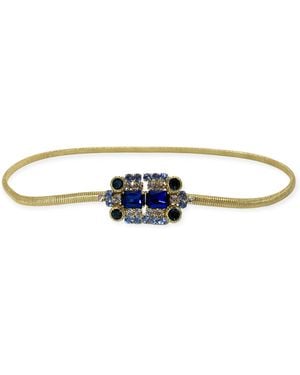 DAMAPREZIOSA Lucrezia Belt With Shadows Crystal Buckle - Blue
