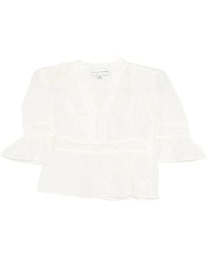 We Are Kindred Josephine Silk Peplum Blouse - White
