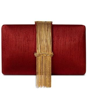 Simitri Cherry Fringe Clutch - Red