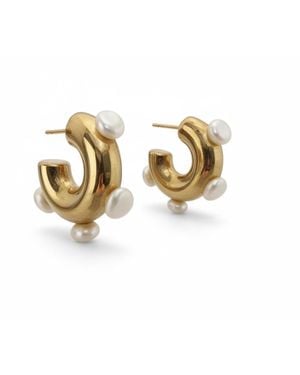 Vicky&Nico Pearl Hoops - Metallic