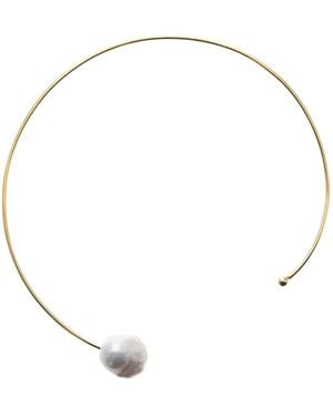 Silver Moon Sterling Necklace With Pearl - Metallic