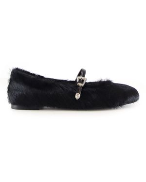 Notabene Carlotta Ballerina, Cow Fur - Black