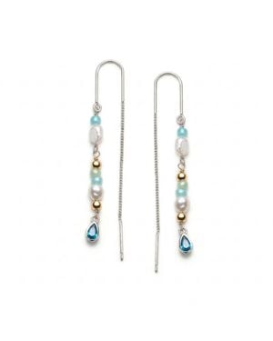 With Love Darling Water Drop Pearl Chain Earring - White