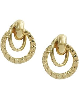 Maison De Gala Double Hoop Statement Stud Earrings - Metallic