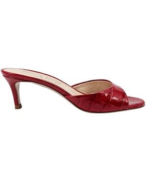 Madison Maison Lexis Moc Croc Heel Sandal - Red