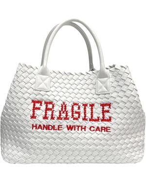 Lilly Loves Fragile Handle With Care Handbag - White