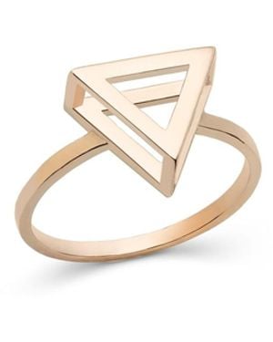 Sheida Farrokhi Rose Triangle Ring - Metallic