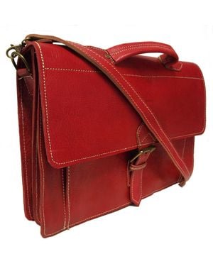 Berber Leather The Casablanca Large Satchel - Red
