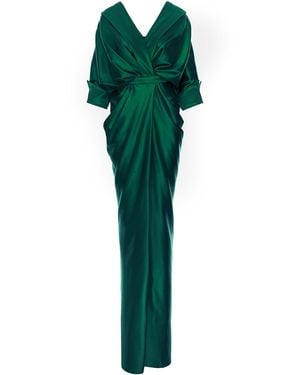 Acob a Porter Draped Long Dress - Green