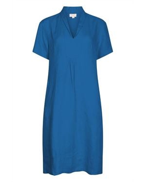 NoLoGo-chic Elodie Short Sleeve Midi Dress Linen - Blue