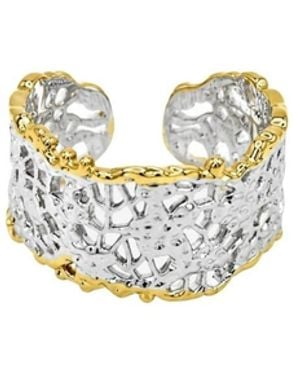 Uchi and Soto Kin Mixed Metal Filigree Ring - Metallic