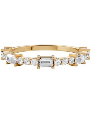 Aya Fine Jewelry Minimalist Mixed Cut Lab Diamond Eternity Ring - Metallic