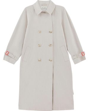 Saint One Co. Neutrals Idols Trench Coat Sand X Fanta - White