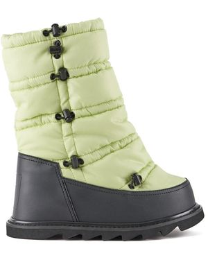 United Nude Puffer Treaded Platform Booties - Green