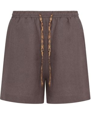 Solpardus Atti Umber Linen Shorts - Purple