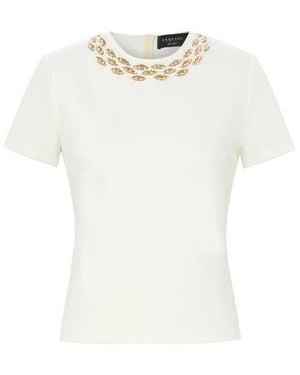 Exquise Neutrals Regular Stone Embroidered Abril T-Shirt - White