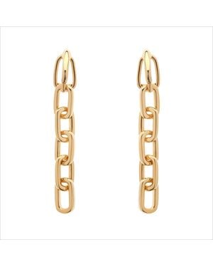 Emma Holland Jewellery Chain Drop Clip On Earrings - Metallic