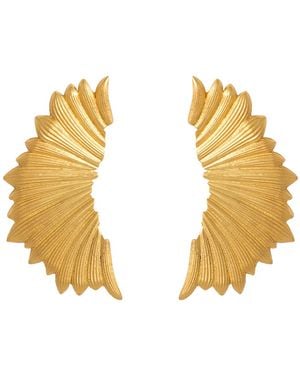 Lavani Jewels Goldplated Wings Earrings - Metallic