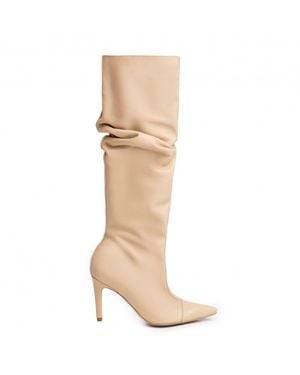 The 5Th Element Neutrals Dune Light Ruched High-Heel Boots - Natural