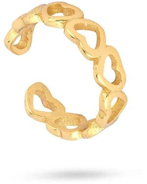 Gold Trip Hollow Hearts Ear Cuff - Metallic