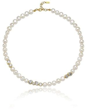 LINYA JEWELLERY Diana Stone Pearl Necklace - Metallic