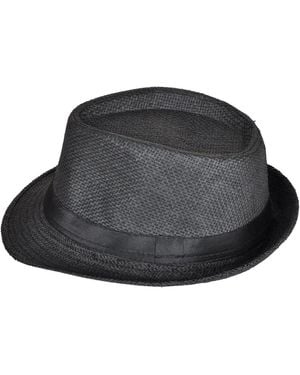DAVID WEJ Trilby Straw Hat - Black