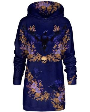 Aloha From Deer Raven's Throne Oversize Hoodie Dress - Blue